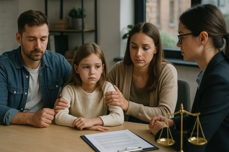 Family discussing legal matters with a Cafcass Officer
